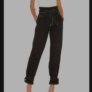 Lovers + Friends Black Midvale High Rise Tie Pants